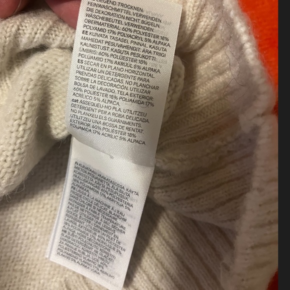 H&M premium boho white gray embellished touch of alpaca oversized sweater NWT - Picture 8 of 11